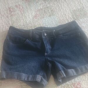 Women's Dark Blue Denim Shorts